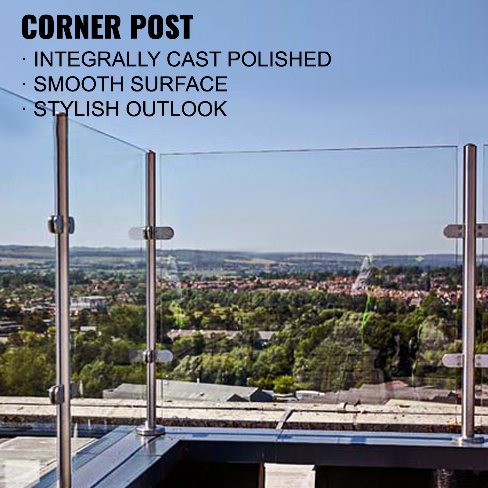 Vevor Geländerpfosten Edelstahl Pfosten Glasgeländer Treppengeländer 102 Cm