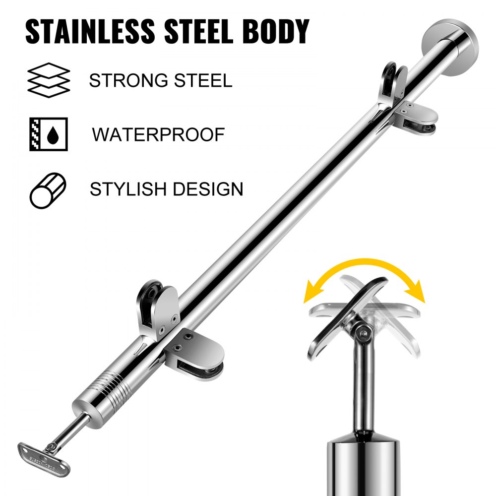 Vevor Geländerpfosten Balkonsäule 110cm Zaunsäule Handlauf Eck Treppengeländer