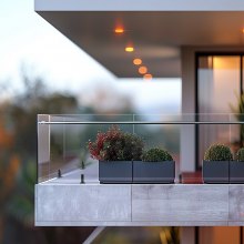 VEVOR Glasklemme 4 PCS Quadratische Geländerhalterung für 0,31 "-0,47" Glas Schwarz