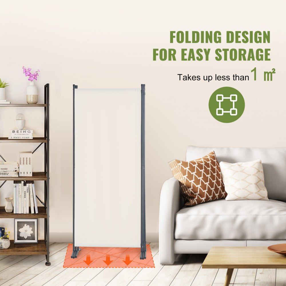 VEVOR Raumteiler Trennwand 3-teiliger Paravent Stellwand, faltbarer Sichtschutz für Büro Schlafzimmer Esszimmer Arbeitszimmer Balkon, Raumtrenner freistehend (228 x 52 x 184 cm), Weiß
