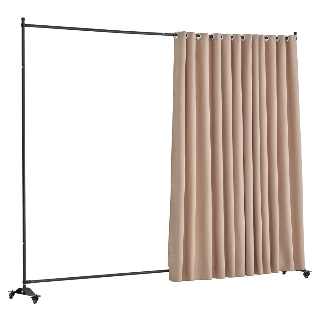 VEVOR Raumteiler Trennwand Paravent Stellwand Einzelpanel, Tragbarer Sichtschutz für Büro Schlafzimmer Esszimmer Arbeitszimmer Balkon, Raumtrenner Rollbar (308,5 x 45 x 245,5 cm), Braun