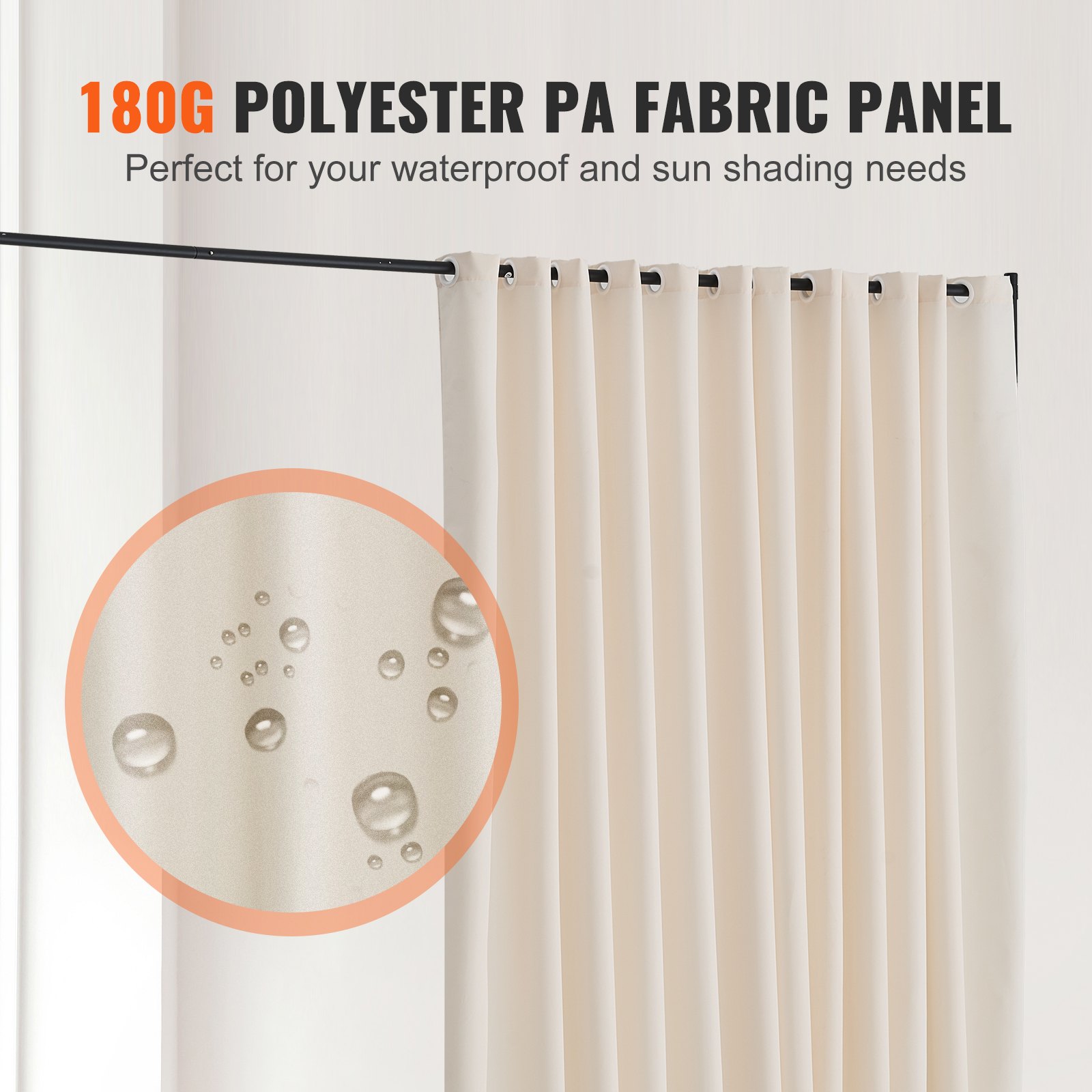 VEVOR Raumteiler Trennwand Paravent Stellwand Einzelpanel, Tragbarer Sichtschutz für Büro Schlafzimmer Esszimmer Arbeitszimmer Balkon, Raumtrenner Rollbar (308,5 x 45 x 245,5 cm), Beige