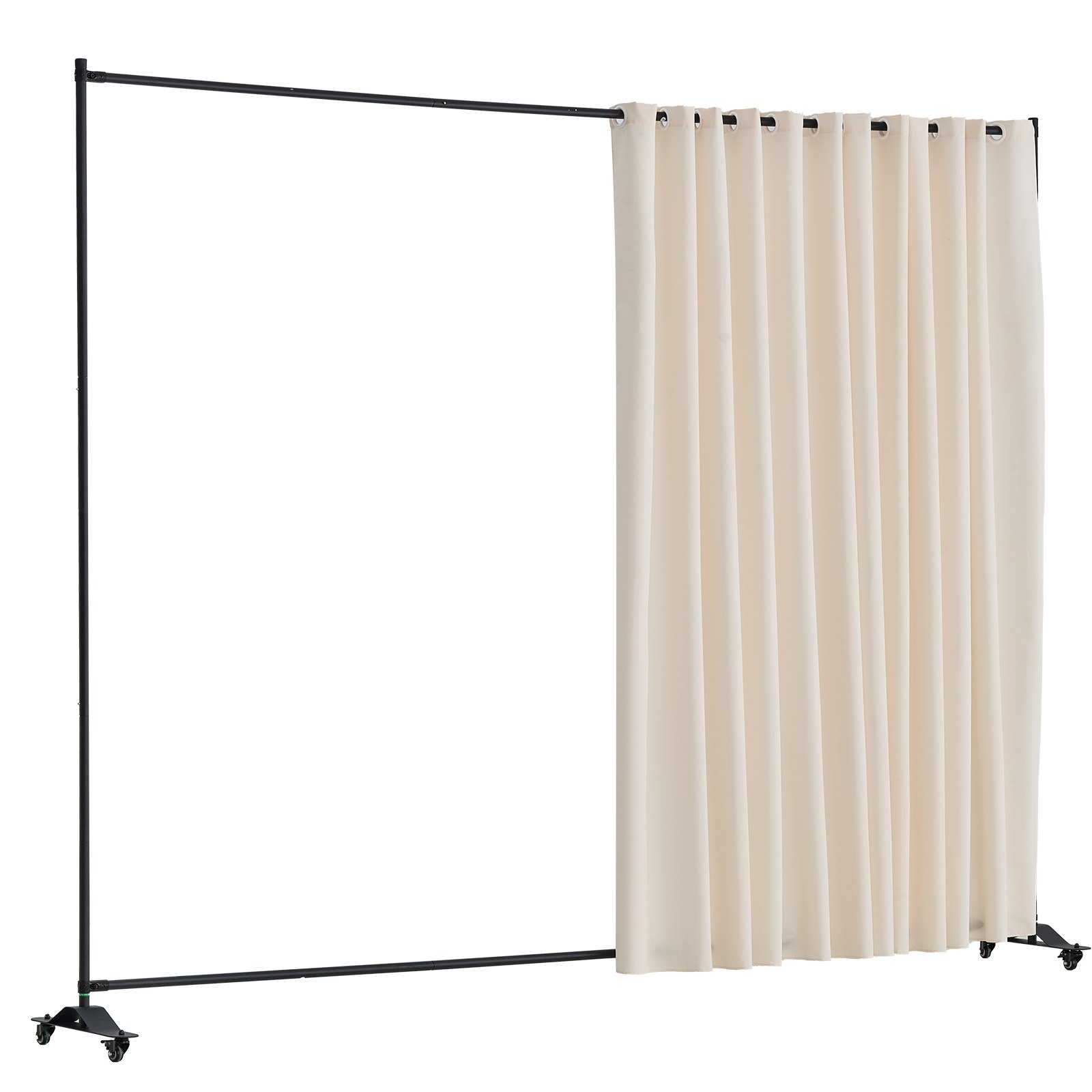 VEVOR Raumteiler Trennwand Paravent Stellwand Einzelpanel, Tragbarer Sichtschutz für Büro Schlafzimmer Esszimmer Arbeitszimmer Balkon, Raumtrenner Rollbar (308,5 x 45 x 245,5 cm), Beige