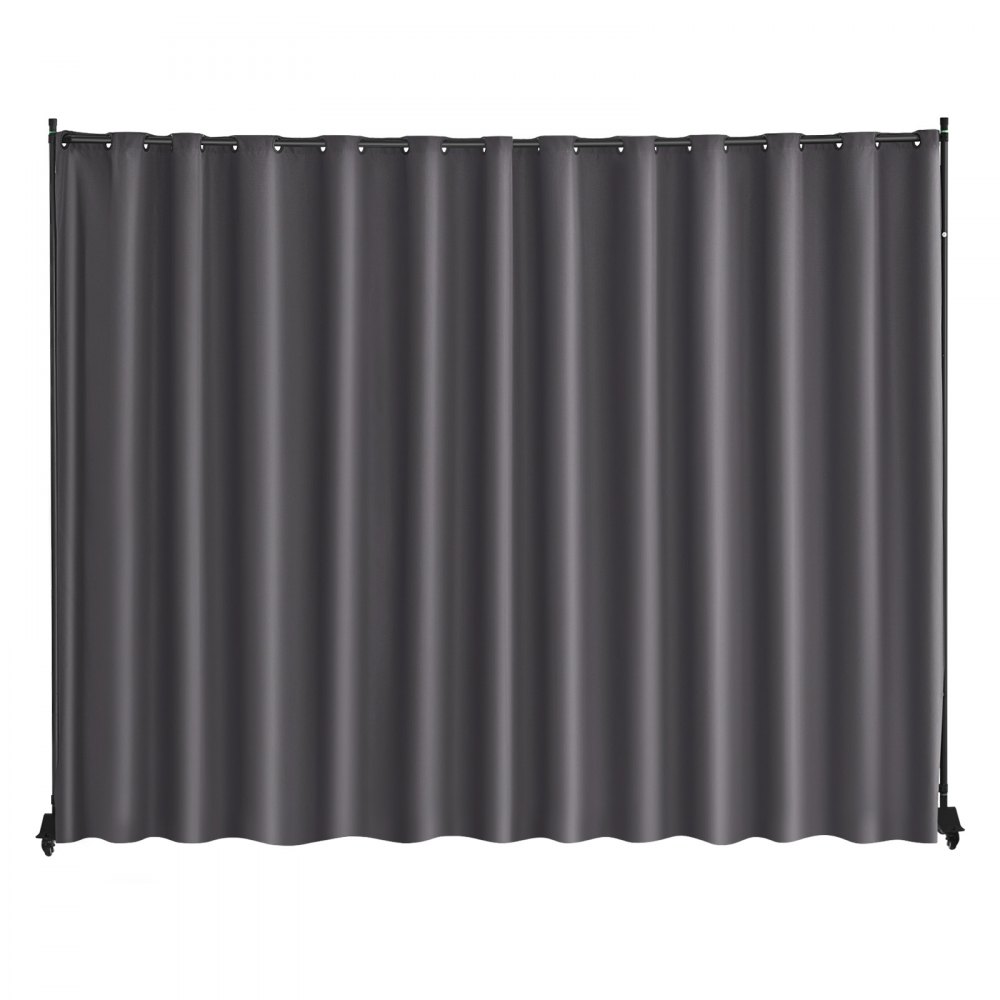 VEVOR Raumteiler Trennwand Paravent Stellwand Einzelpanel, Tragbarer Sichtschutz für Büro Schlafzimmer Esszimmer Arbeitszimmer Balkon, Raumtrenner Rollbar (308,5 x 45 x 245,5 cm), Grau