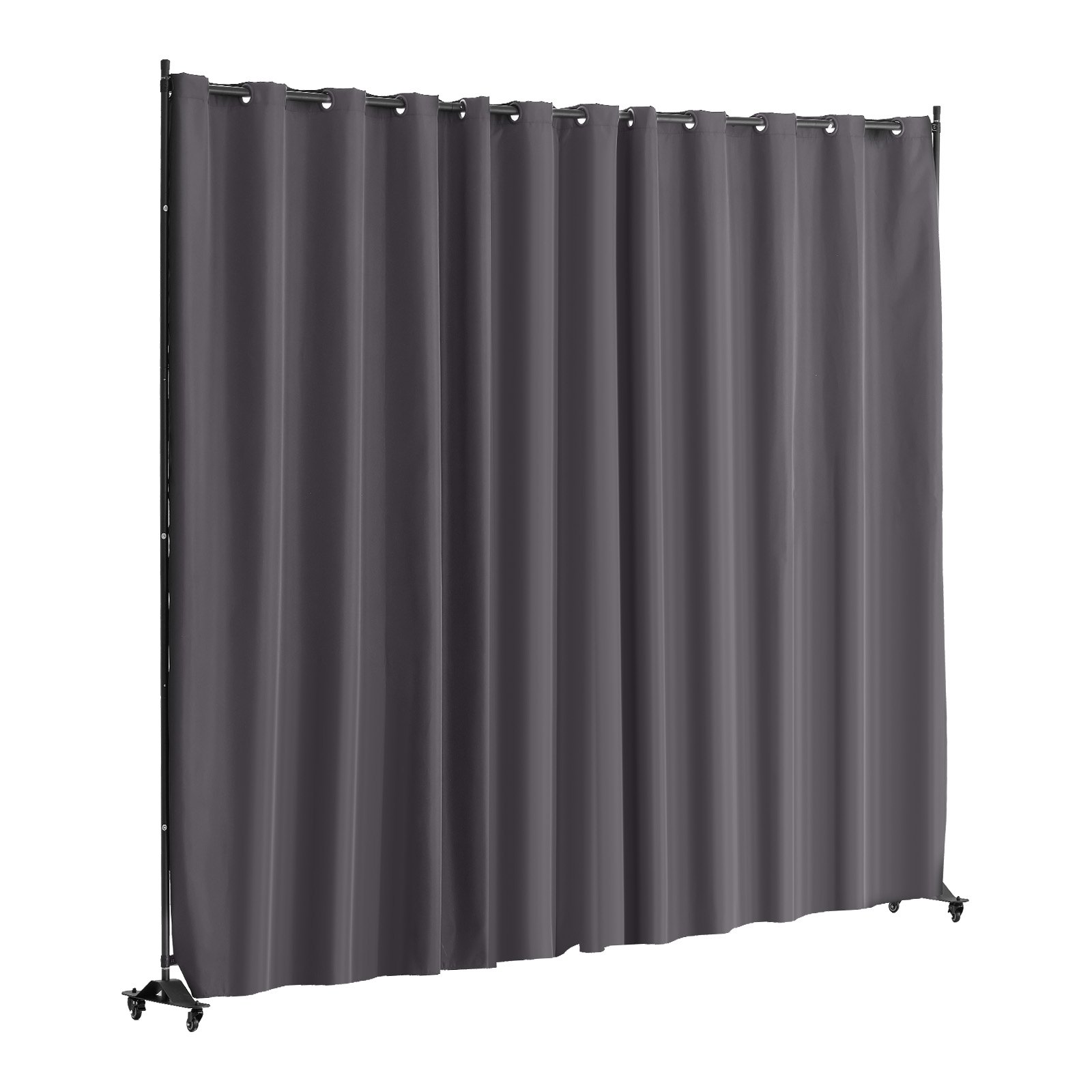 VEVOR Raumteiler Trennwand Paravent Stellwand Einzelpanel, Tragbarer Sichtschutz für Büro Schlafzimmer Esszimmer Arbeitszimmer Balkon, Raumtrenner Rollbar (308,5 x 45 x 245,5 cm), Grau