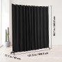 VEVOR Room Divider Partition Screen Folding Screen Single Panel, Portable Privacy Screen for Office Bedroom Dining Room Study Balcony, Rollable Room Divider (308.5 x 45 x 245.5 cm), Black