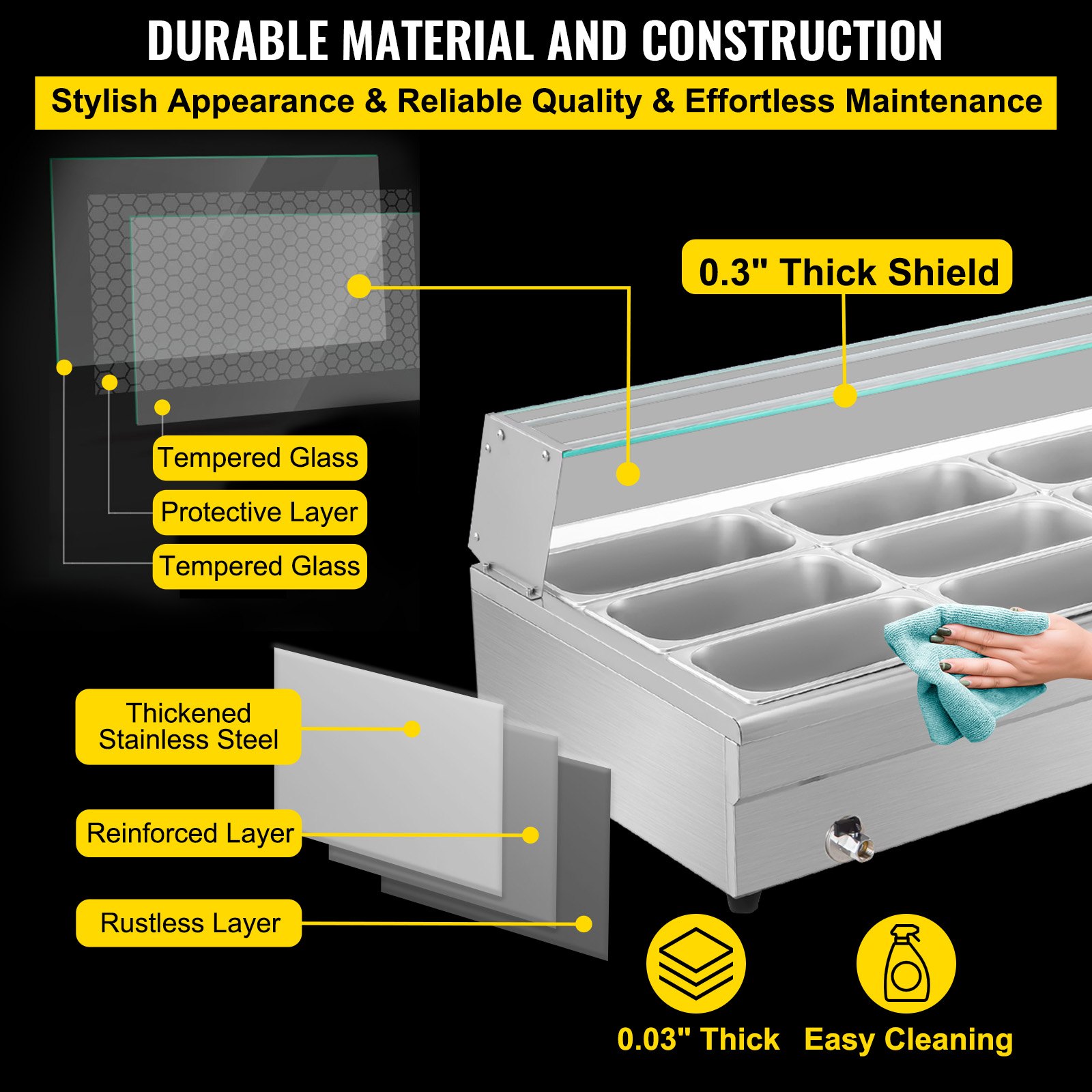 Gastronomie Behälter Edelstahl Speisenwärmer 12 Pfannen 2000w Warmhaltebehälter