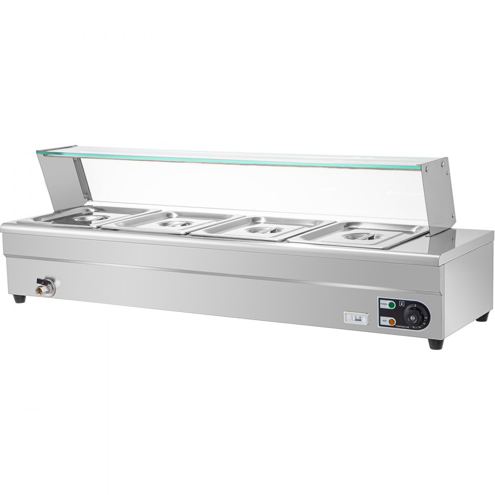 Gastronomie Behälter Edelstahl Speisenwärmer 4 Pfannen 1500w Warmhaltebehälter