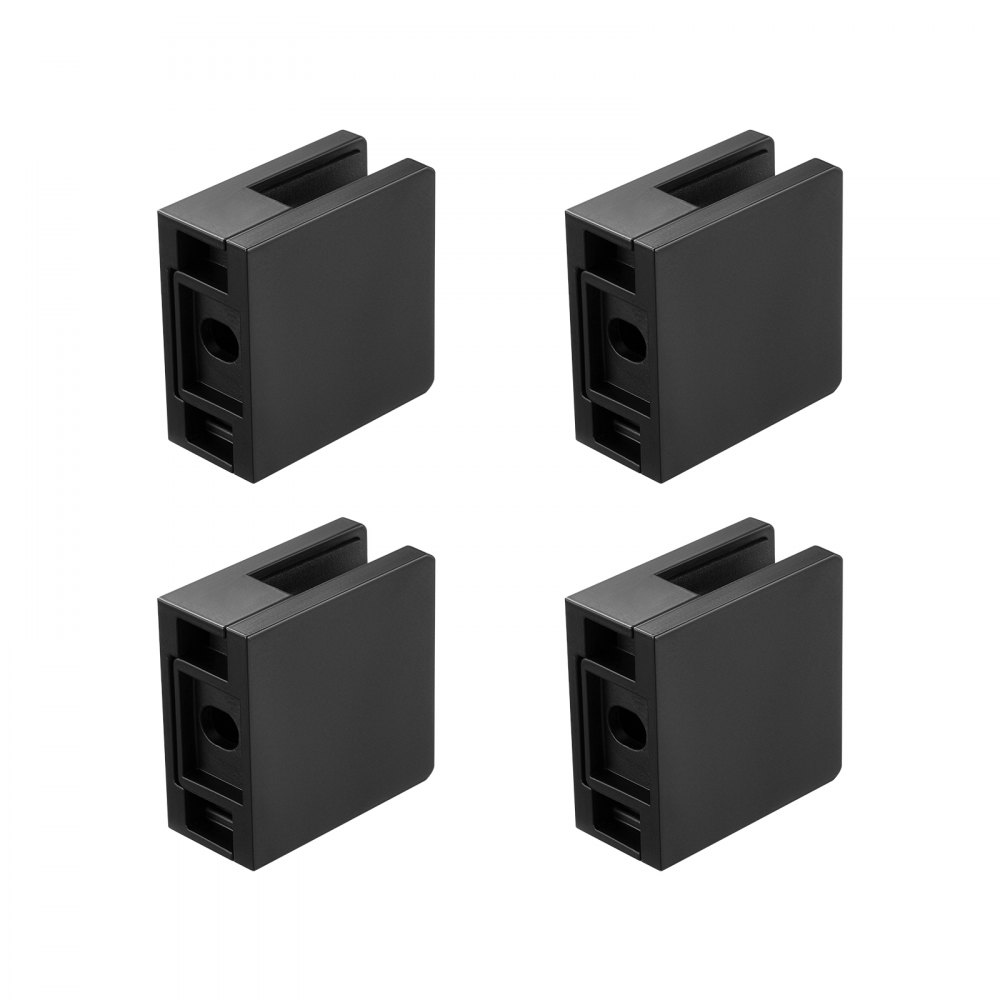 VEVOR Glasklemme 40 Stk. Quadratische Geländerhalterung 0,8-1,2cm Schwarz