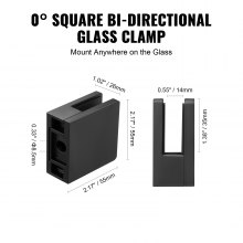 VEVOR Glasklemme 40 PCS Quadratische Geländerhalterung 0,31 -0,47 Zoll Schwarz