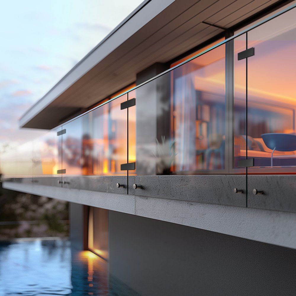 VEVOR Glasklemme, 4 Stück rechteckige Glasgeländerhalterung für 0,31"-0,47" gehärtetes Glas, Glasmontageklemme aus Edelstahl 304, 0,2" dicke Glasregalhalterung für Balkon, Garten, Pool, Treppe