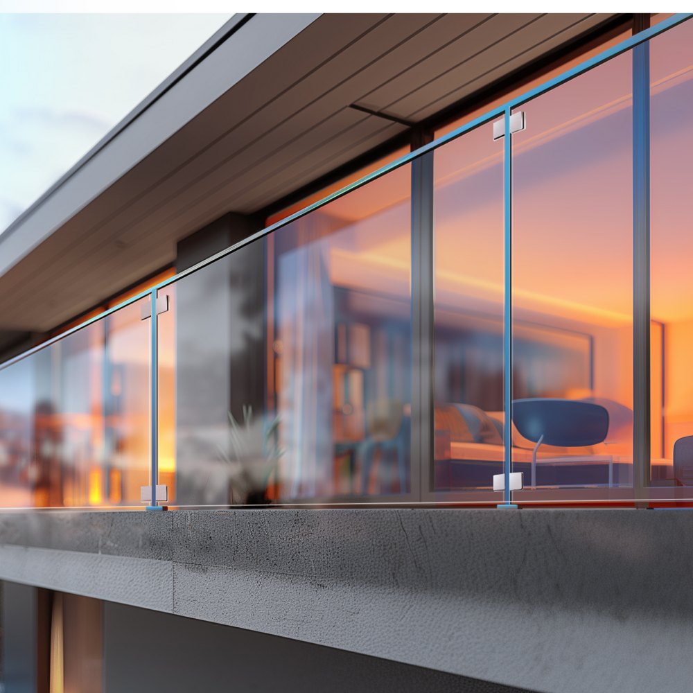 VEVOR Glasklemme, 4 Stück quadratische Glasgeländerhalterung für 0,31"-0,47" gehärtetes Glas, 304 Edelstahl Glasmontageklemme, Glasregalhalterung für Balkon, Garten, Pool, Treppe, Silber