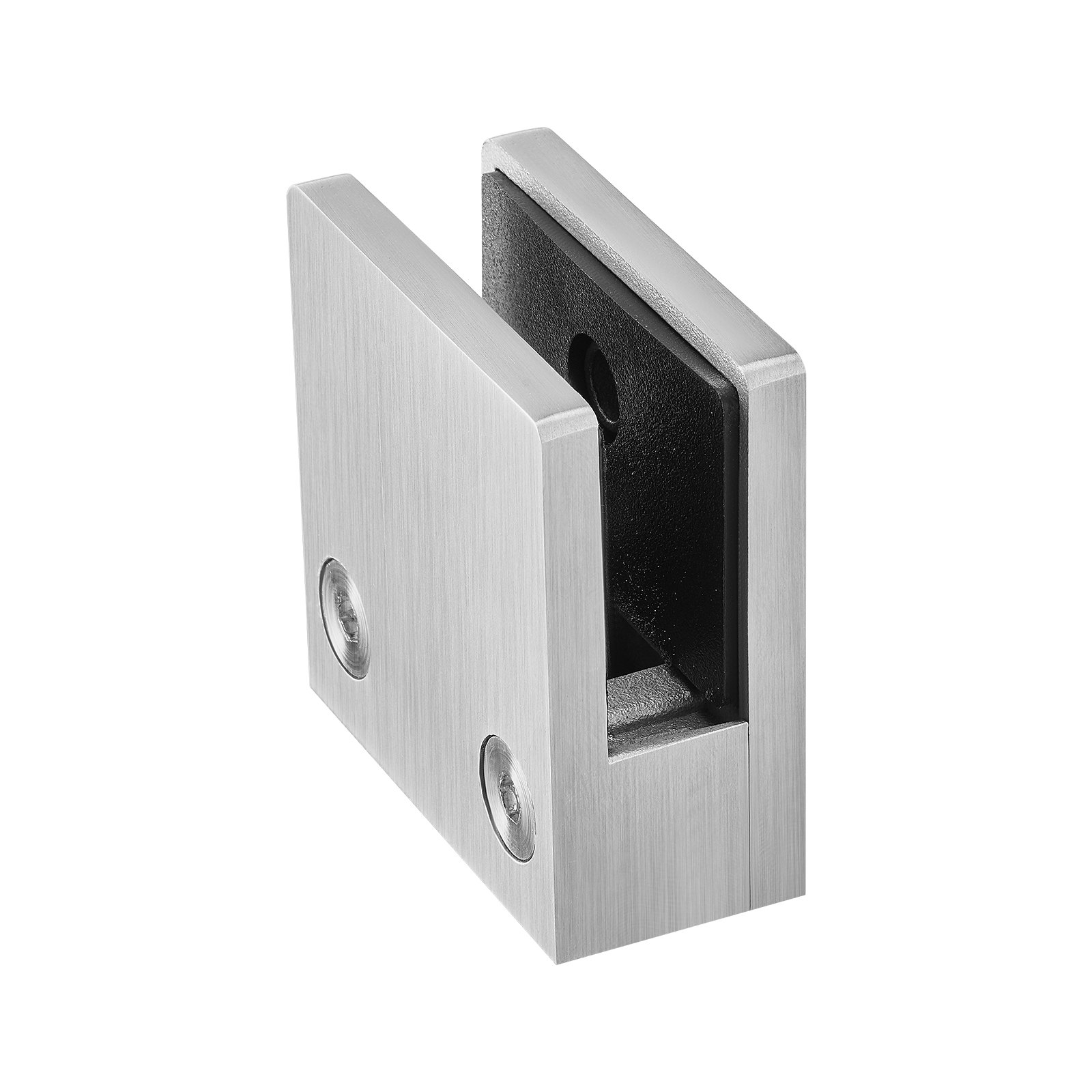 VEVOR Glasklemme, 4 Stück quadratische Glasgeländerhalterung für 0,31"-0,47" gehärtetes Glas, 304 Edelstahl Glasmontageklemme, Glasregalhalterung für Balkon, Garten, Pool, Treppe, Silber