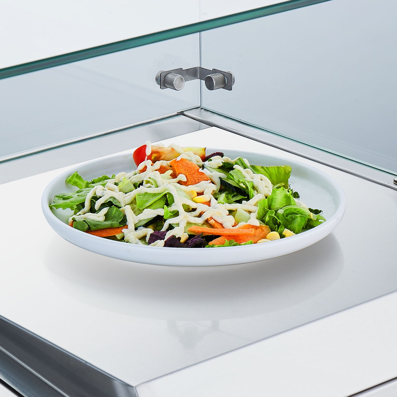 VEVOR Gekühlte Gewürzstation für die Arbeitsplatte, Zubereitungsstation mit 3 x 1/3 Pfanne & 4 x 1/6 Pfannen, Korpus aus Edelstahl 304 und Deckel aus PC, Sandwich-Zubereitungstisch Glasschützer