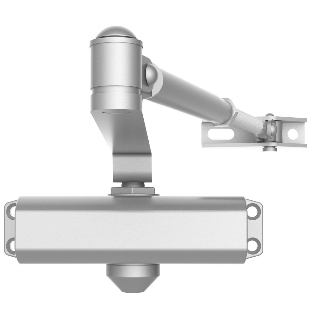 VEVOR Türschließer automatischer Torschließer für gewerbliche oder private Nutzung für Türgewichte bis 45 kg Stangentürschließer mit hydraulischem Puffer Gehäuse aus Aluminiumguss Silber
