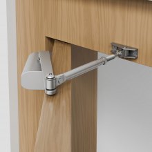 VEVOR Türschließer automatischer Torschließer für gewerbliche oder private Nutzung für Türgewichte bis 45 kg Stangentürschließer mit hydraulischem Puffer Gehäuse aus Aluminiumguss Silber