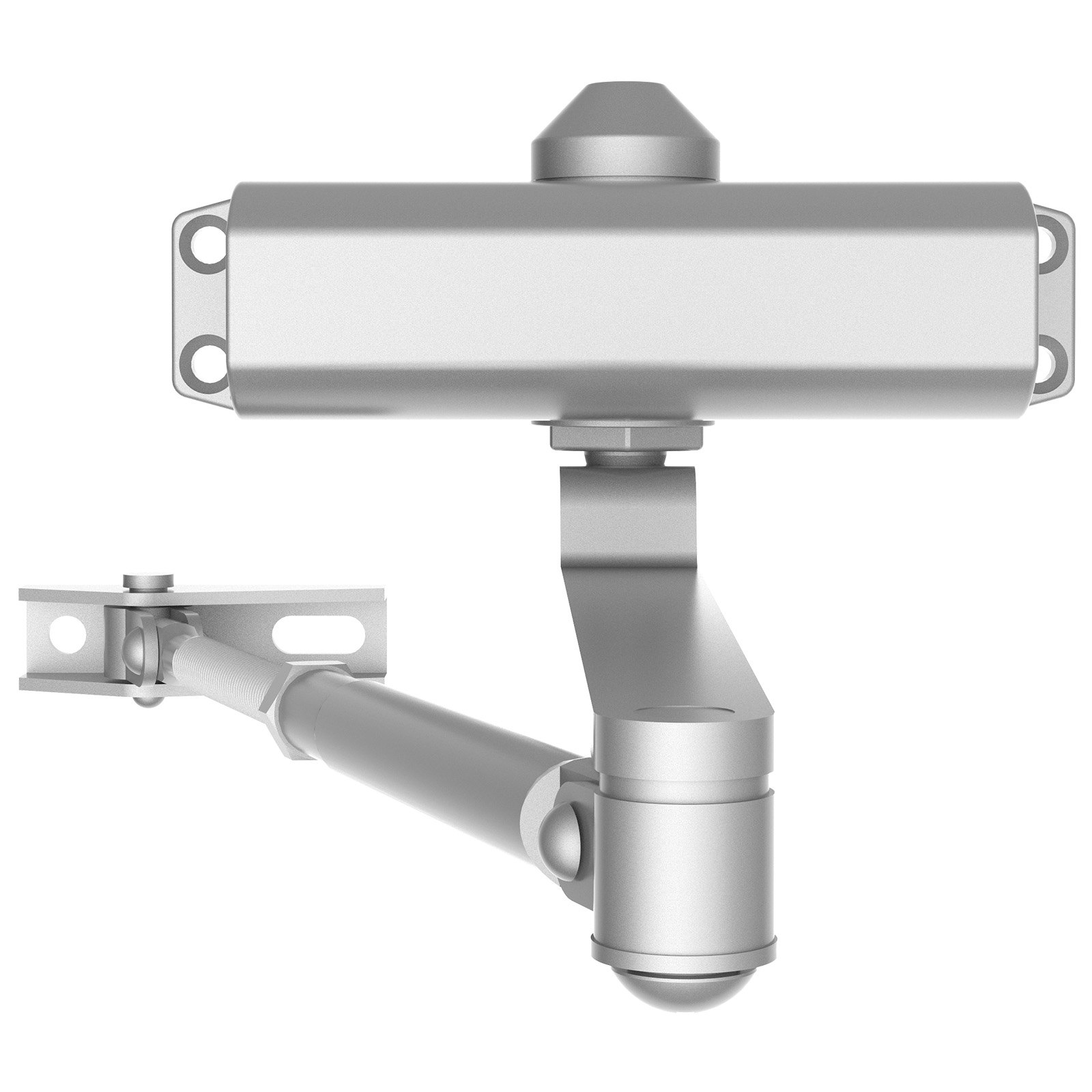 VEVOR Türschließer automatischer Torschließer für gewerbliche oder private Nutzung für Türgewichte bis 45 kg Stangentürschließer mit hydraulischem Puffer Gehäuse aus Aluminiumguss Silber