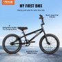 VEVOR BMX Bike Fahrrad 45,7cm Rad Freestyle Hi-Ten-Stahl Rahmen 120kg Schwarz