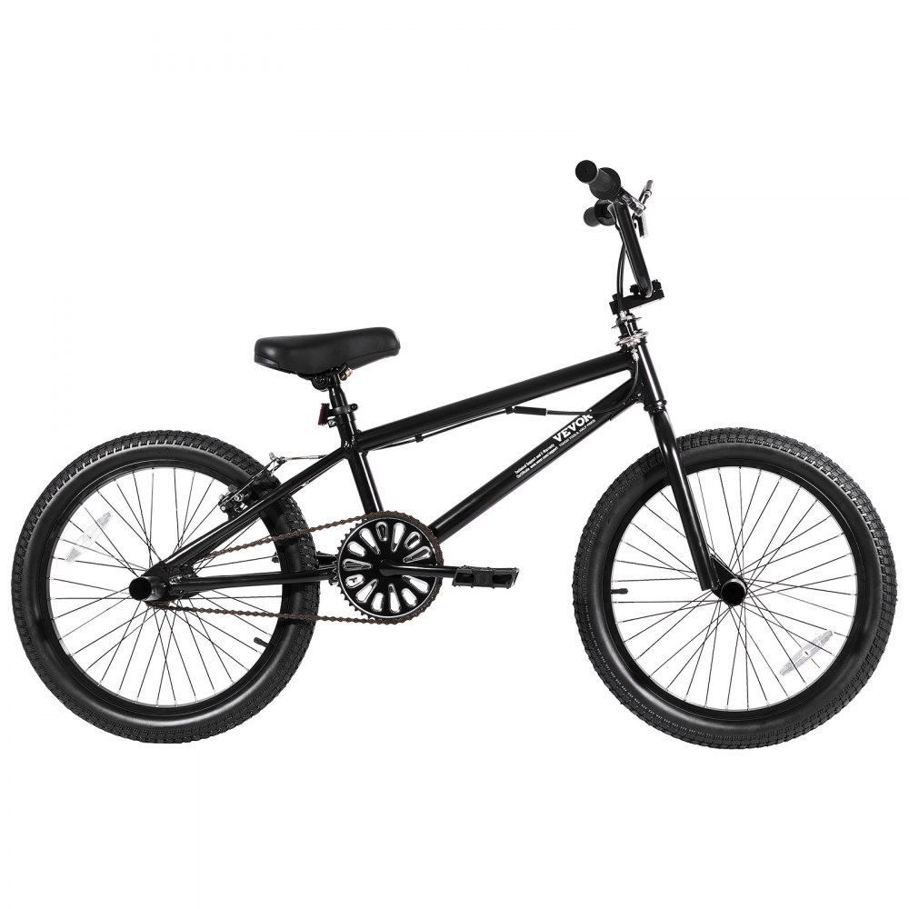 VEVOR BMX Fahrrad Freestyle BMX 50,8 cm Rad mit 4 Pegs Fahrräder für Anfänger & Fortgeschrittene, 100 kg belastbare BMX-Fahrräder aus Aluminiumlegierung für Teenager Erwachsene Männer Frauen Schwarz