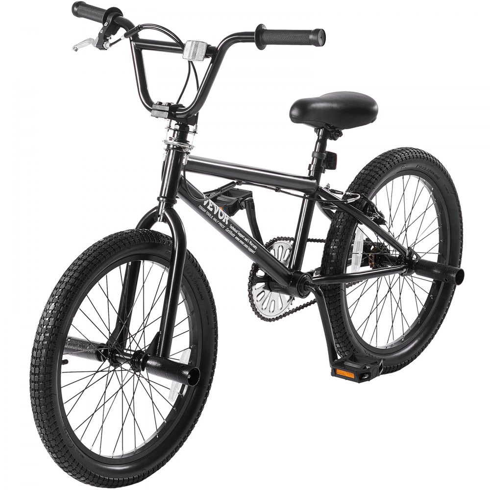 VEVOR BMX Fahrrad Freestyle BMX 50,8 cm Rad mit 4 Pegs Fahrräder für Anfänger & Fortgeschrittene, 120 kg belastbare BMX-Fahrräder Rahmen aus Hi-Ten-Stahl für Erwachsene Männer Frauen Schwarz