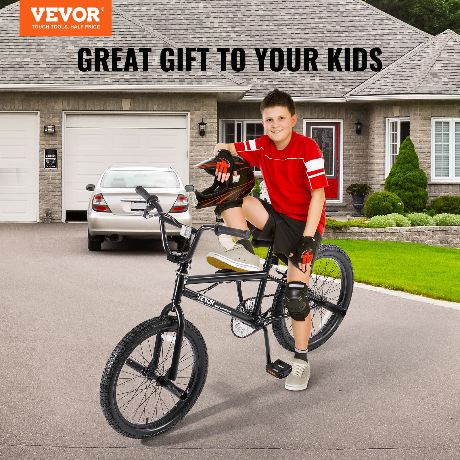 VEVOR BMX Fahrrad Freestyle BMX 50,8 cm Rad mit 4 Pegs Fahrräder für Anfänger & Fortgeschrittene, 120 kg belastbare BMX-Fahrräder Rahmen aus Hi-Ten-Stahl für Erwachsene Männer Frauen Schwarz