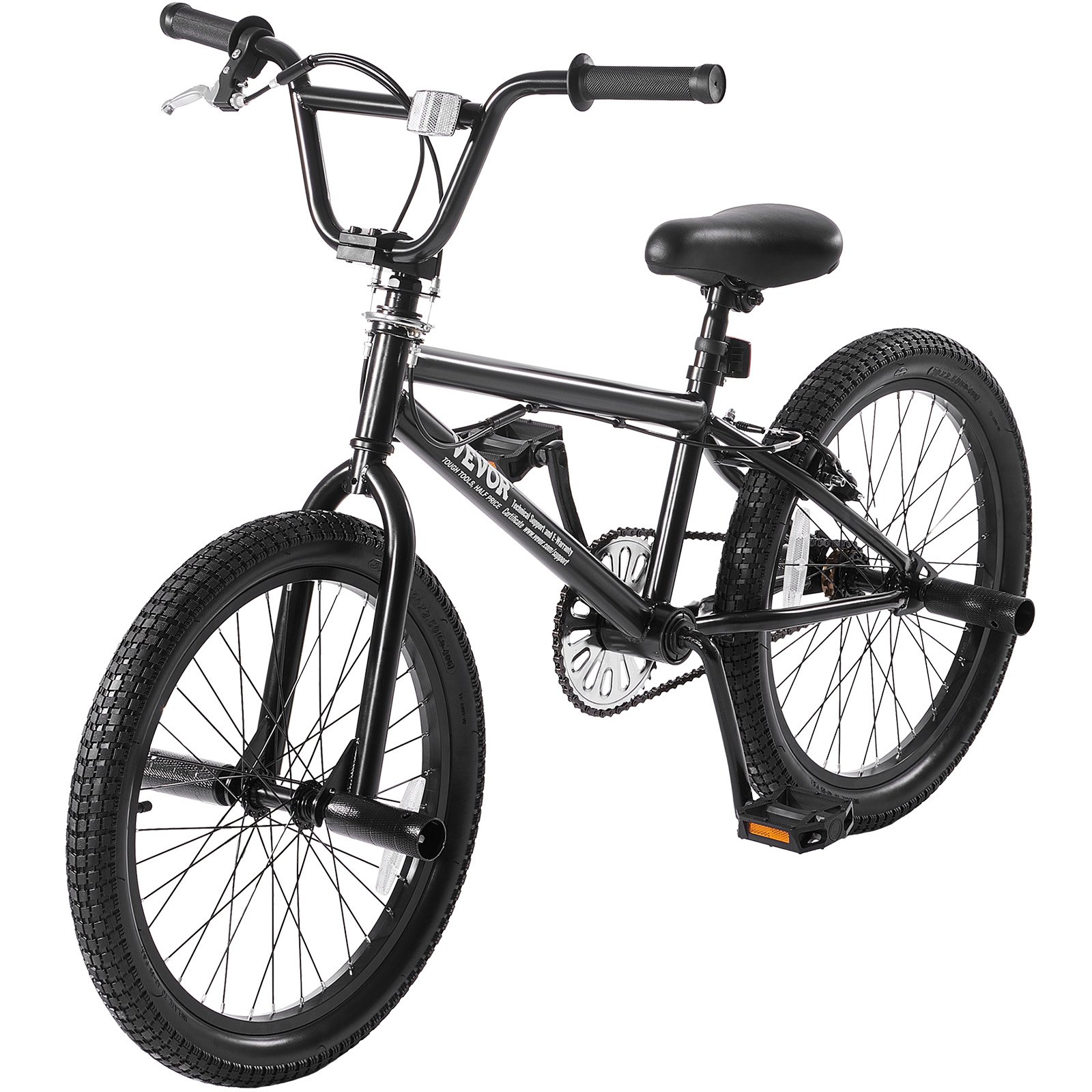 VEVOR BMX Fahrrad Freestyle BMX 50,8 cm Rad mit 4 Pegs Fahrräder für Anfänger & Fortgeschrittene, 120 kg belastbare BMX-Fahrräder Rahmen aus Hi-Ten-Stahl für Erwachsene Männer Frauen Schwarz