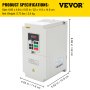 VEVOR Converter Frequenzumrichter 220 V 7,5 kW Variabler Wechselrichter Vfd Frequenzumwandler Vfd Wechselrichter mit digitalisierter Anzeige