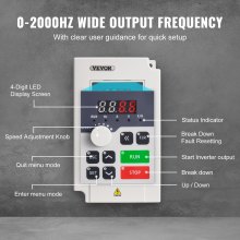 VEVOR Frequenzumrichter Inverter 4PS 1/3-Phasen-AC 220V-Eingang zu 3-Phasen-AC