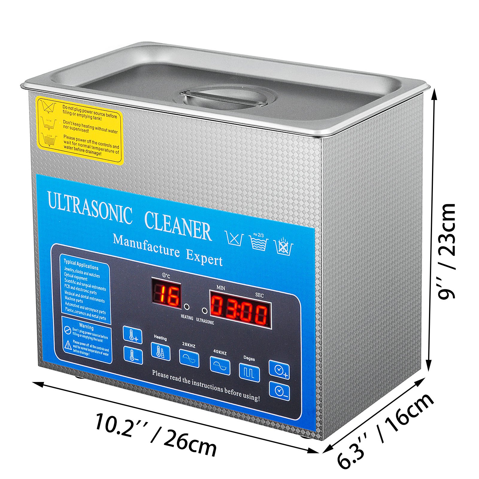 3.2l Digitaler Ultraschallreiniger Mit Heizung 28 / 40khz Entgasen