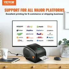 VEVOR Thermo Etikettendrucker Labeldrucker Thermodrucker Etikettendrucker Bluetooth Usb 300 Dpi