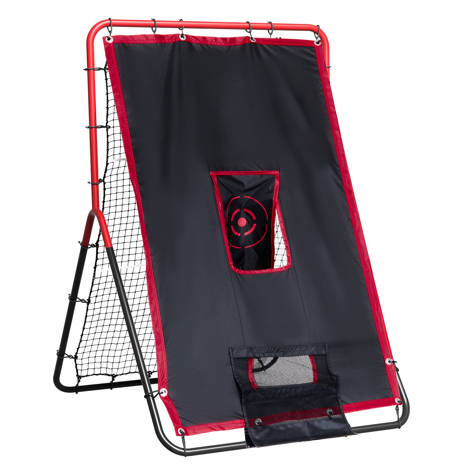 VEVOR Baseball- und Softball-Rebounder-Netz, 3,5 x 4,5 Fuß 2-in-1 Switch Hitter Pitch Trainer, PitchBack Baseball Pitching Return Trainer Nest, Bounce Back Net für Feld-/Wurfübungen