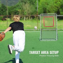 VEVOR Baseball- und Softball-Rebounder-Netz, 3,5 x 6 Fuß PitchBack Baseball Pitching Nest, Softball Pitchback-Netz, Fielding-Trainer, Bounce-Back-Netz für Fielding-/Wurfübungen, 5 einstellbare Winkel