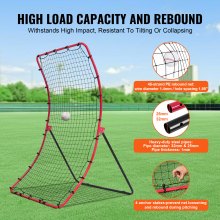 VEVOR Baseball- und Softball-Rebounder-Netz, 4 x 5,5 Fuß PitchBack Baseball Pitching Nest, Pitch Return Trainer Rebound-Netz mit Pitching-Ziel, All-Angle-Fielding-Rebound-Netz für Grounders Pop Flies