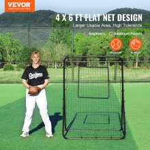 VEVOR Baseball- und Softball-Rebounder-Netz, 4 x 6 Fuß PitchBack-Baseballnest für Pitching- und Fielding-Training, Pitch Return Trainer Rebound-Netz mit Pitching-Ziel, 4 einstellbare Winkel