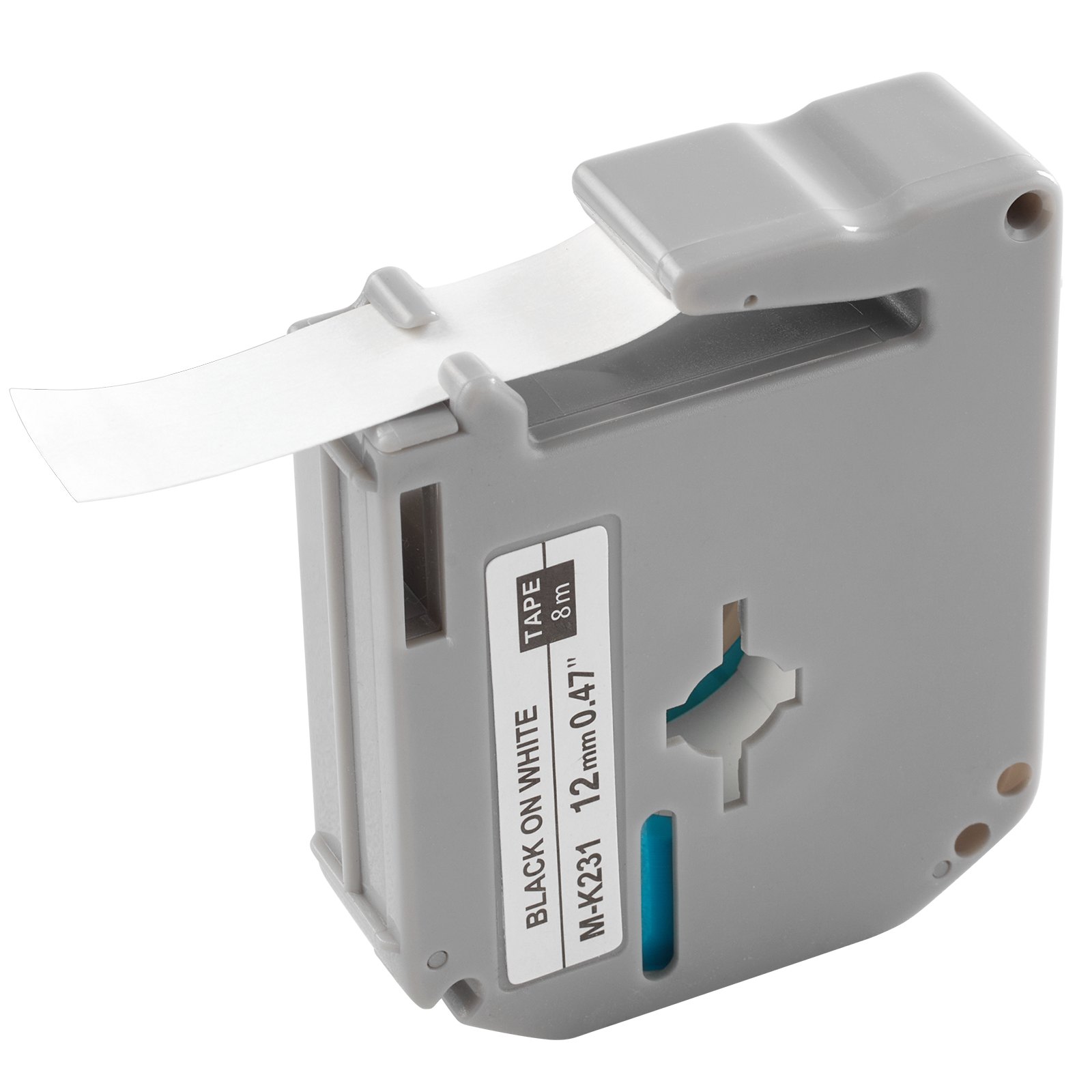 VEVOR Schriftband, 4er-Pack, 12 mm Bandbreite, Schwarz auf Weiß, kompatibel mit verschiedenen Brother-Etikettiergeräten, PT-M95, PT-90, PT-70BM, PT-85, PT-80, Ersatz für M-K231