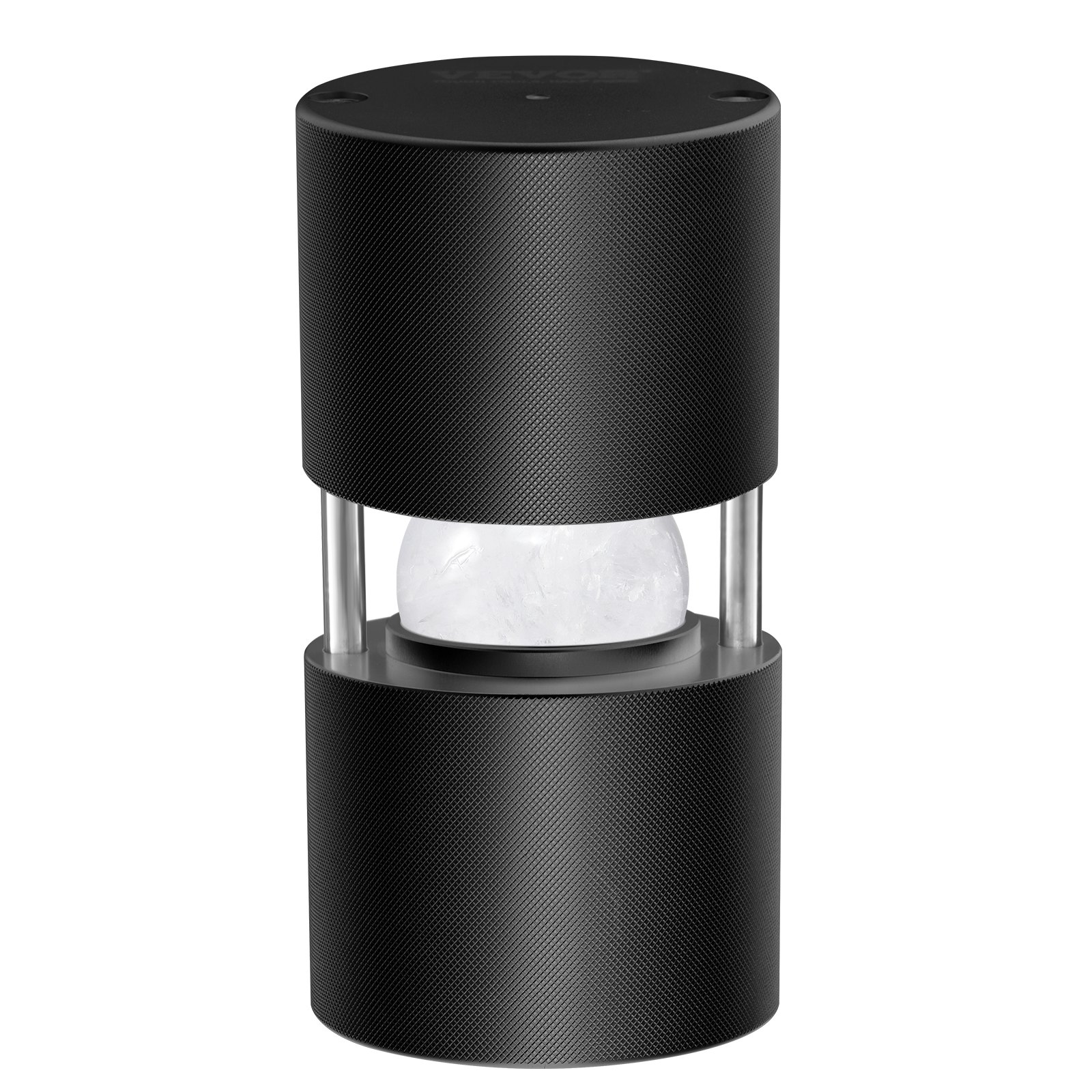 VEVOR Ice Press Ice Ball Maker Set 60 mm Ice Ball Made of Aviation Aluminum with Ice Block Mold, Large Mat, Tongs, Drip Tray & Glass, Round Ice Ball Maker, for Whiskey Cocktail Parties and Holidays