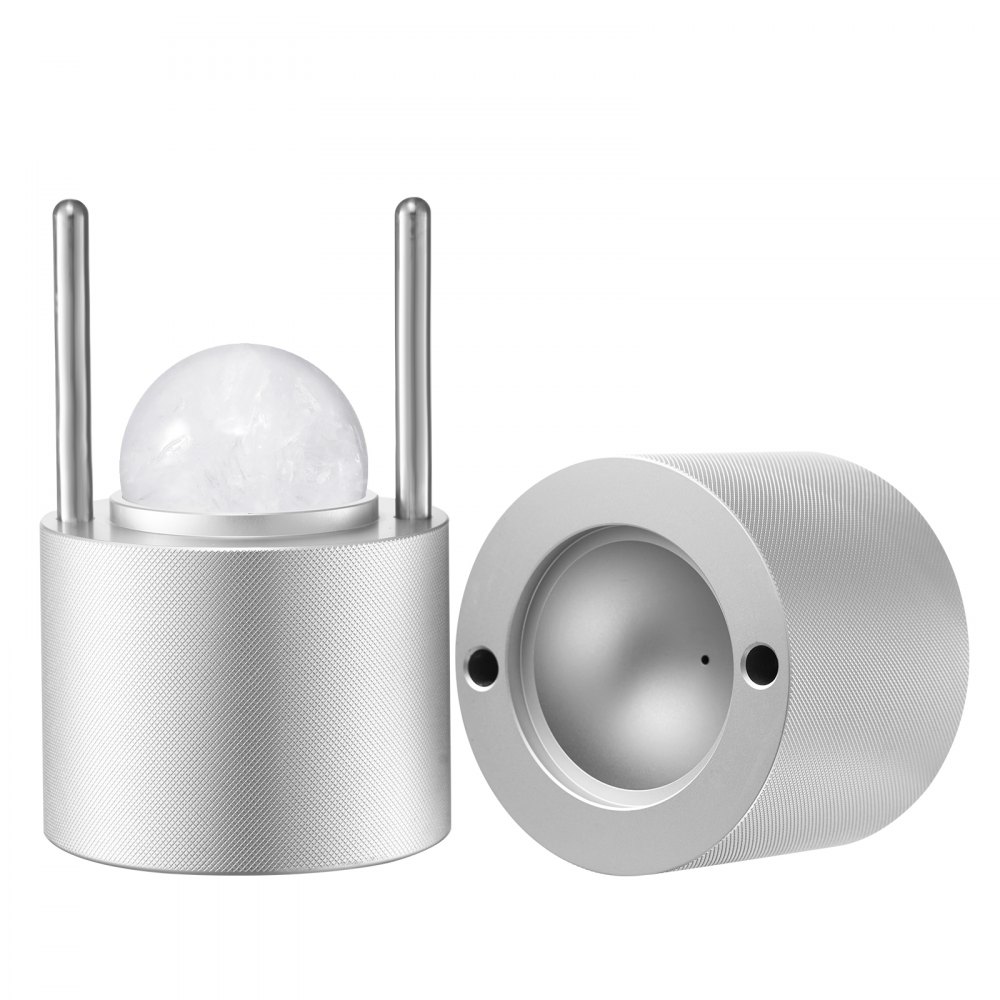 VEVOR Eispresse Eiskugelformer Set 53 mm Eiskugel aus Luftfahrt-Aluminium mit Zange & Abtropfschale, Eisblockform Eisballmaker für Whisky Cocktail Bourbon Scotch auf Partys & im Urlaub