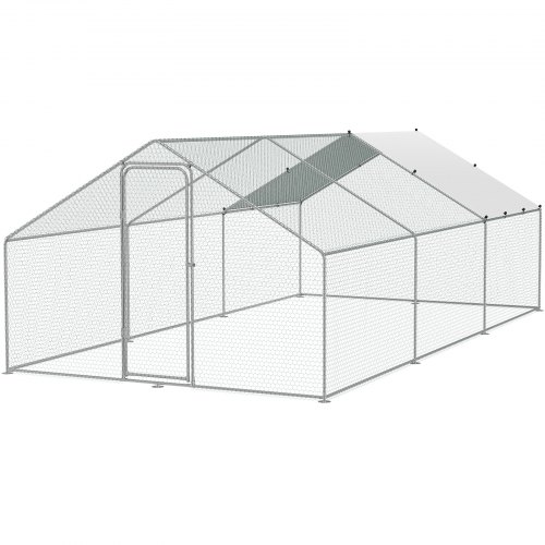 INJOPEXI Hühnerstall Aus Metall – 180x76x78 Cm, Mit Abdeckung, Für Hühner, Enten & Kleintiere