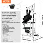 VEVOR Electric Patient Lift Transfer Chair, Electric Lift Wheelchair with Sling and Adjustable Height, Nighttime Toilet Shower Chair with 180° Split Seat and Bedpan for Disabled Seniors, 100 kg Load Capacity