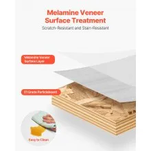 VEVOR TV Schrank mit Kabelloch Hängender Fernsehschrank Wandmontage Weiß 180cm