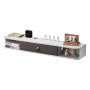 VEVOR TV cabinet, wall-mounted, TV cabinet with cable hole, floating TV shelf with storage space for DVD player, cable box, game console, wall cabinet, 52 kg load capacity, white, 120 cm length