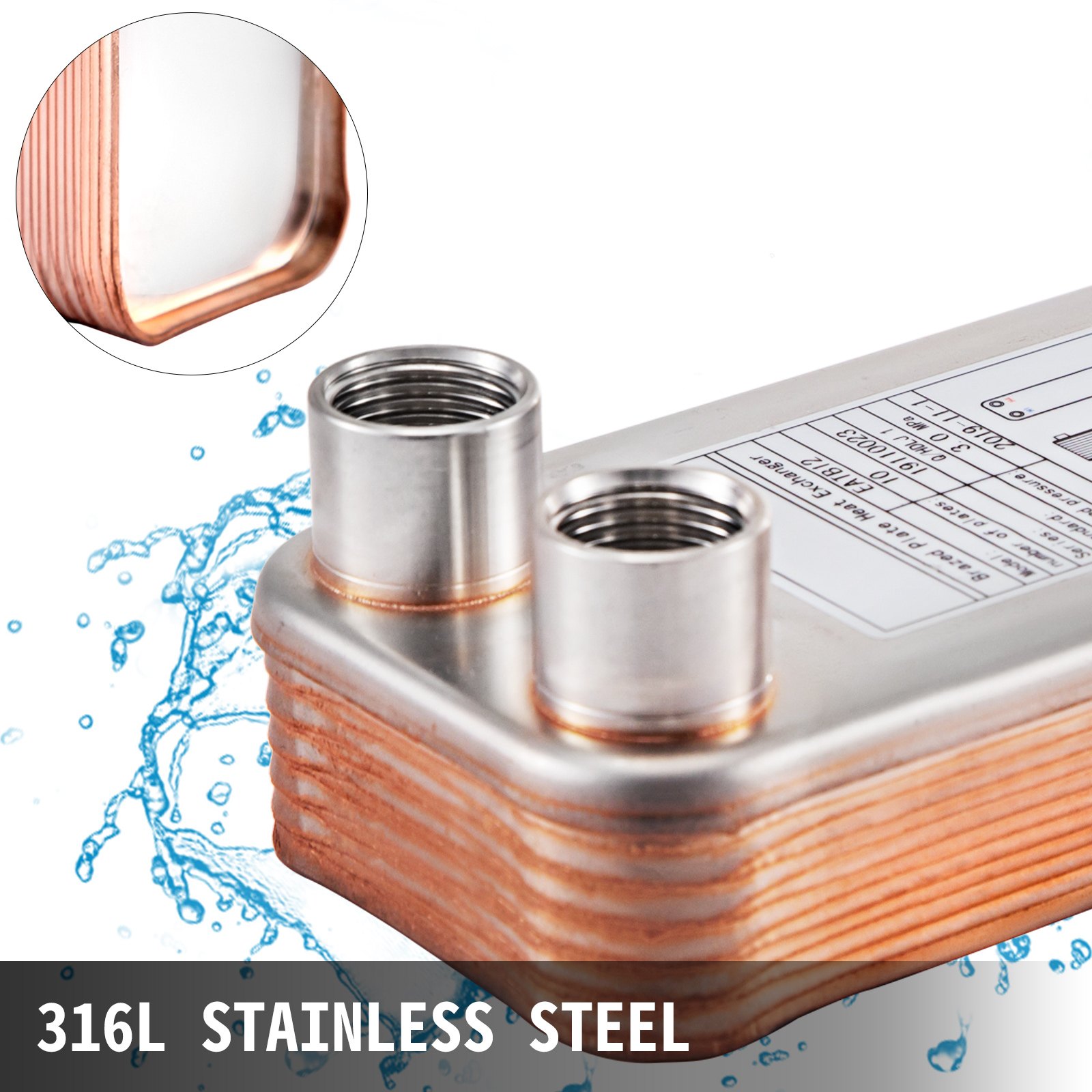 316 Edelstahl Wärmetauscher 10 Platten Plattenwärmetauscher Wärmeüberträger