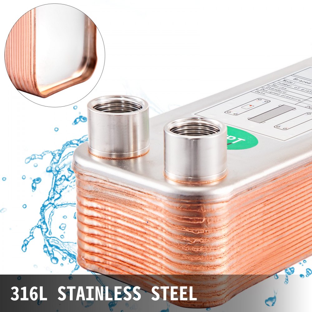 316 Edelstahl Wärmetauscher 20 Platten Plattenwärmetauscher Wärmeüberträger