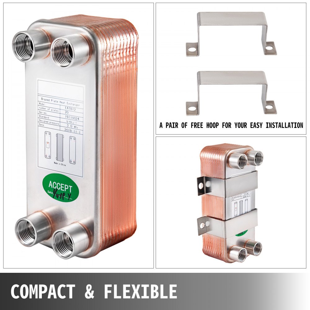 316 Edelstahl Wärmetauscher 20 Platten Plattenwärmetauscher Wärmeüberträger
