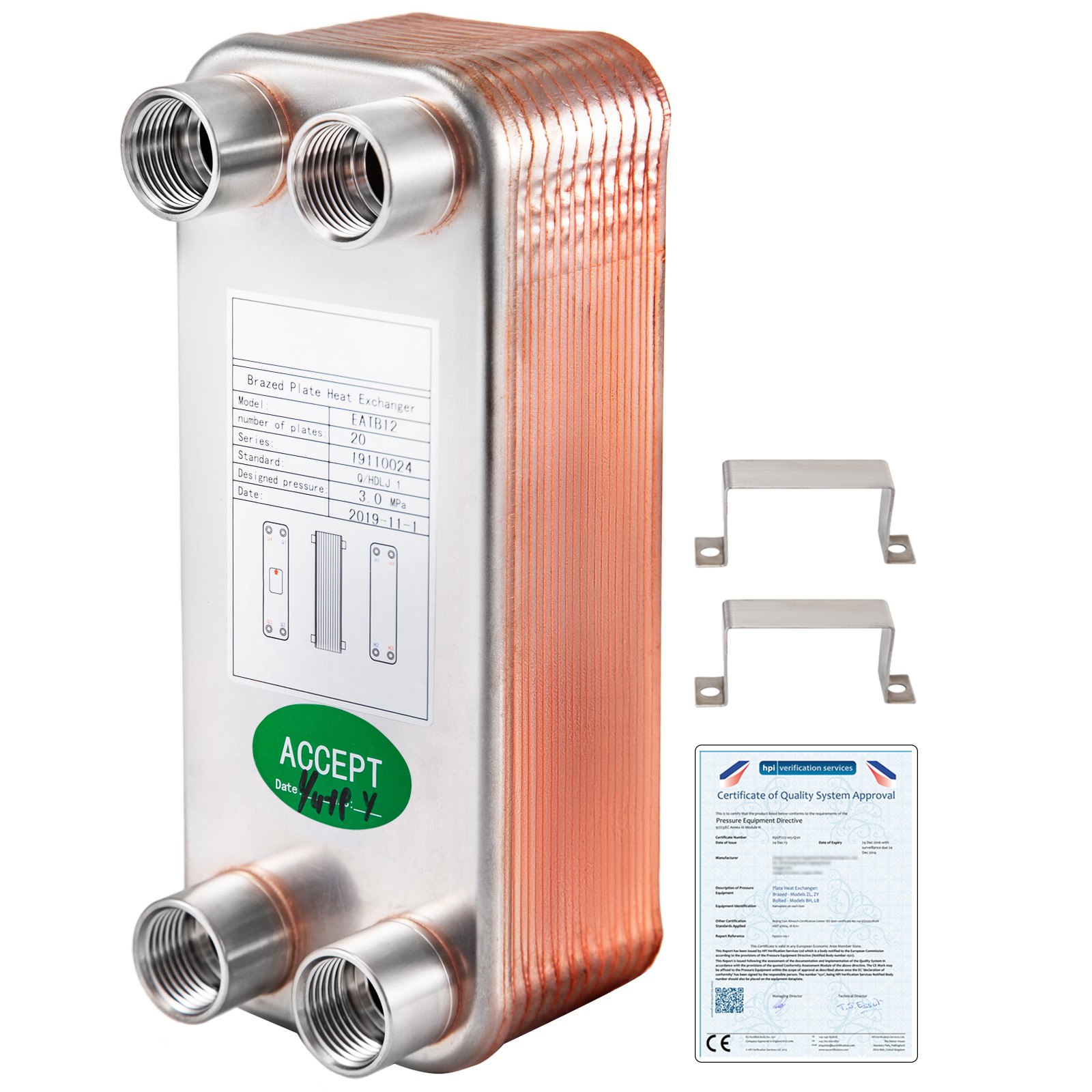 316 Edelstahl Wärmetauscher 20 Platten Plattenwärmetauscher Wärmeüberträger