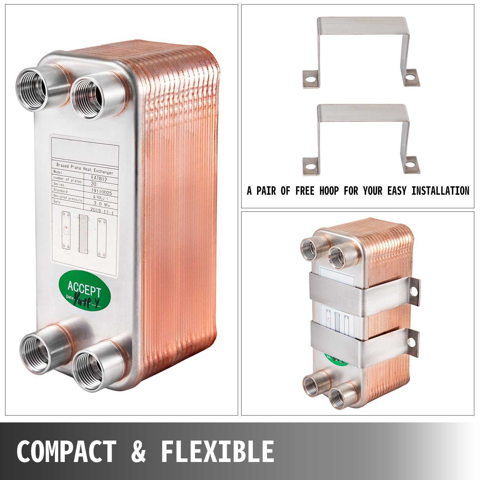 316 Edelstahl Wärmetauscher 30 Platten Plattenwärmetauscher Wärmeüberträger