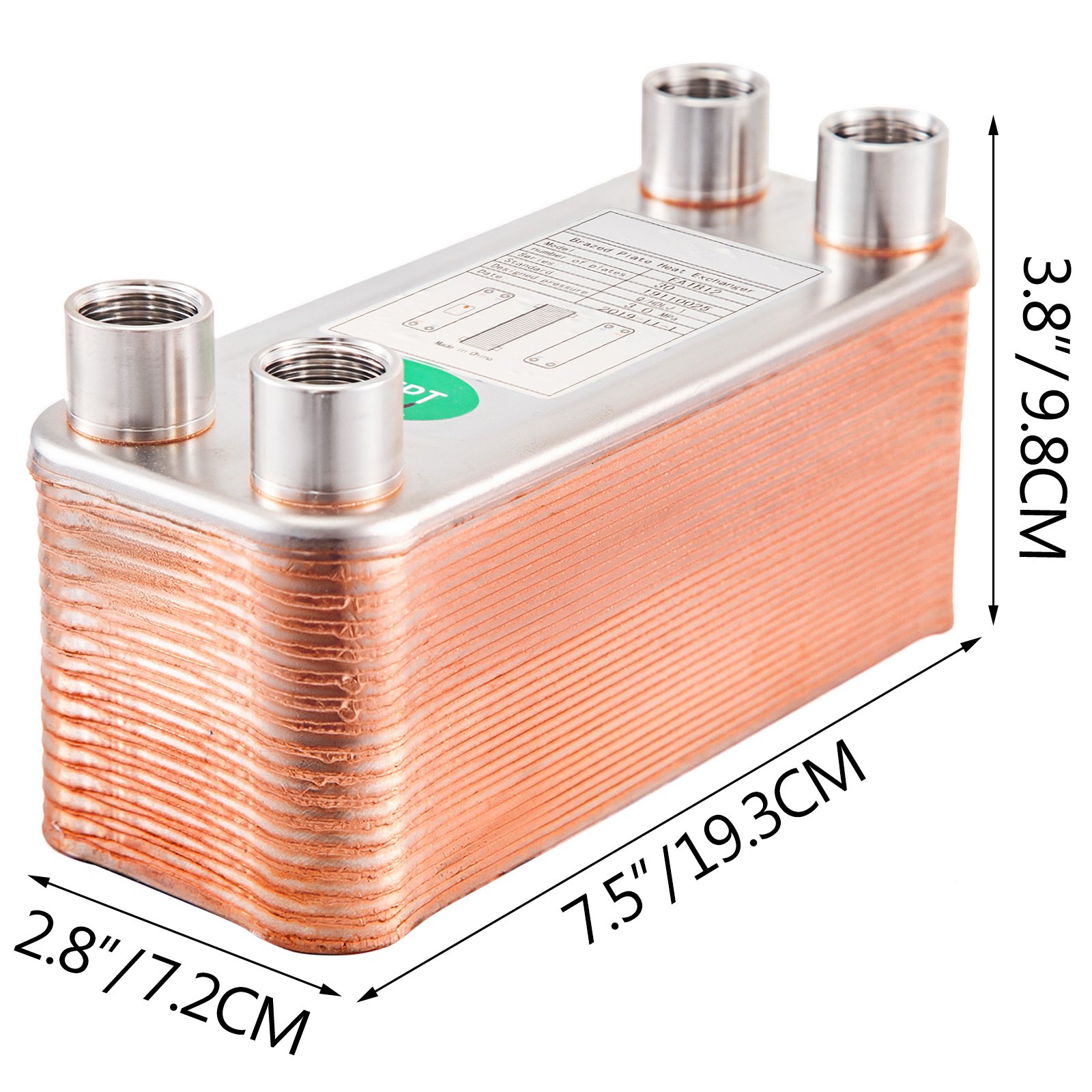 316 Edelstahl Wärmetauscher 30 Platten Plattenwärmetauscher Wärmeüberträger