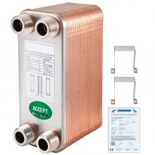 VEVOR  EATB12 Plattenwärmetauscher  Wärmetauscher 40 Plattenwärmetauscher Edelstahl 316 l Wärmetauscher Heizung