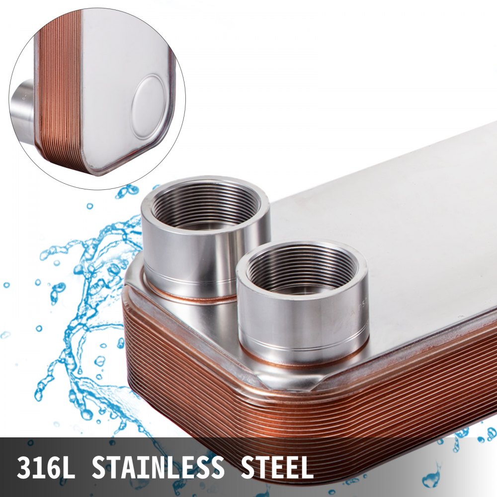 Plattenwärmetauscher 20 Wärmetauscher Solar Heizung Pöl 316 Edelstahl B95