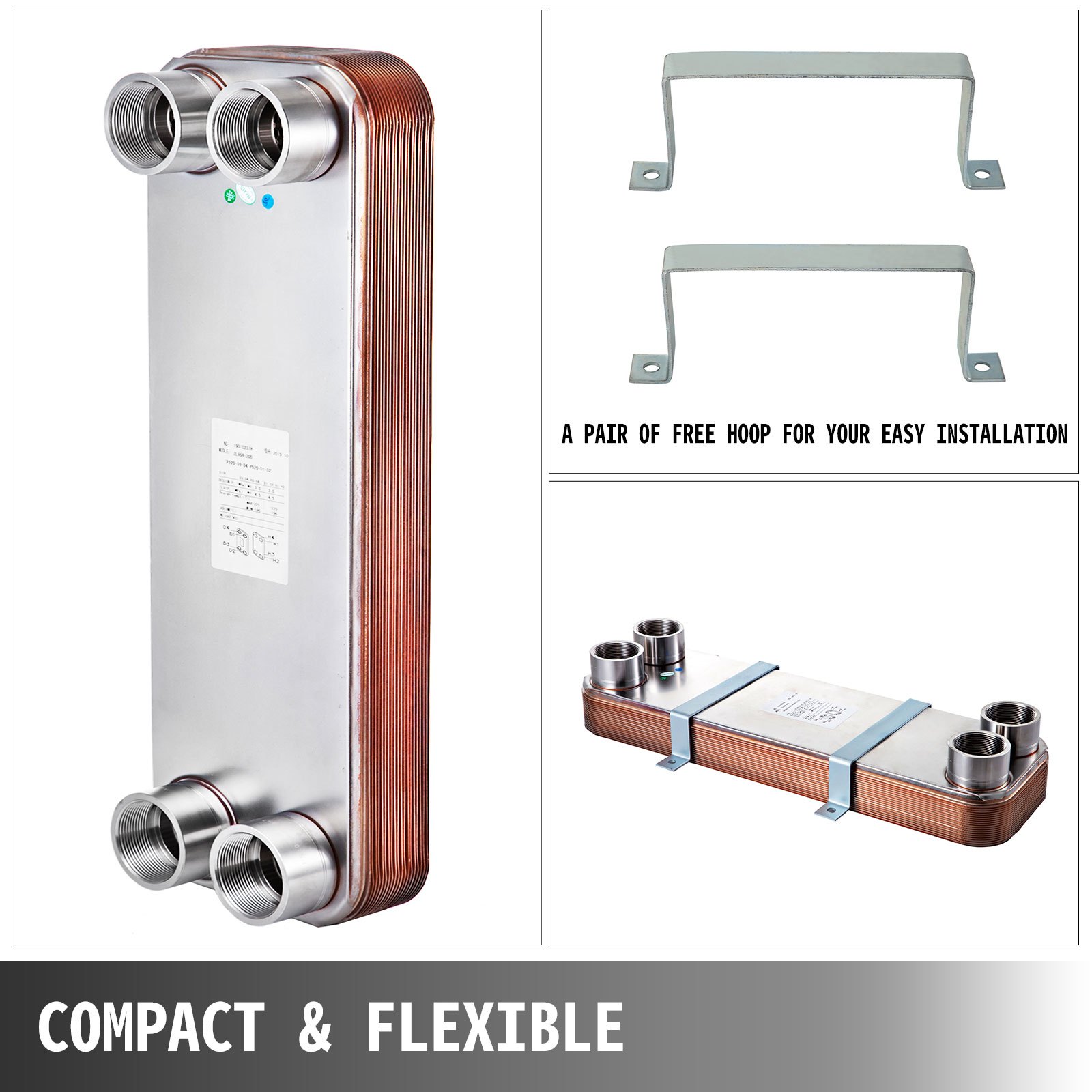 Plattenwärmetauscher 20 Wärmetauscher Solar Heizung Pöl 316 Edelstahl B95